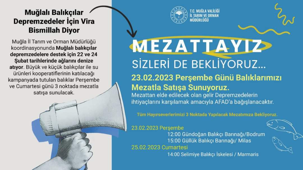 Depremzedeler için Bodrum'da Rekor Balık Mezatı