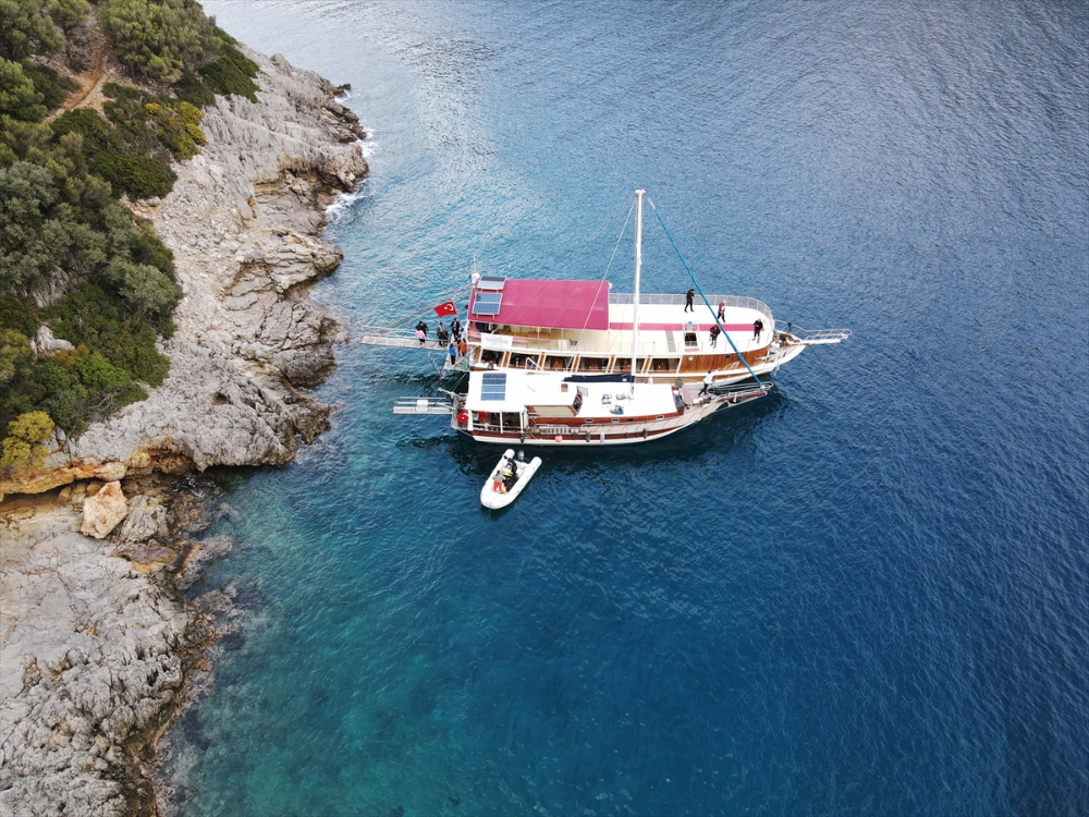Göcek Körfezi'ne deniz çayırı ekimi yapıldı