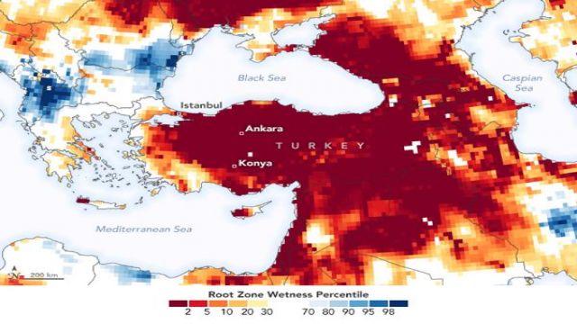NASA'dan ürküten kuraklık haritası
