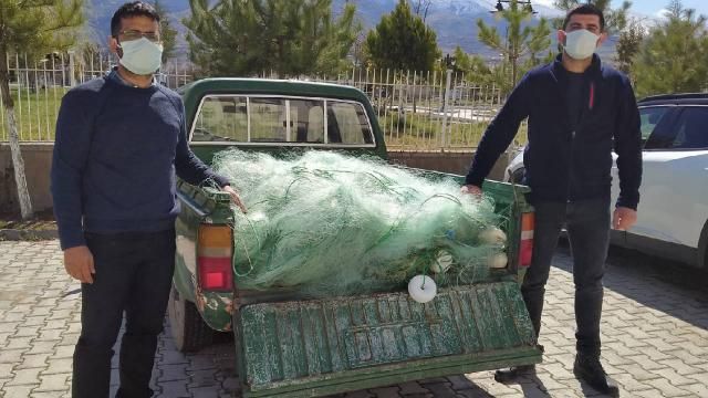 Kale'de kaçak balık avlamada kullanılan 1700 metre ağ ele geçirildi