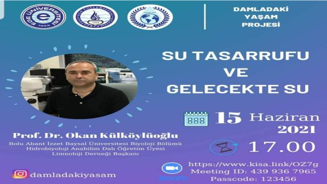 “Su Tasarrufu ve Gelecekte Su” Başlıklı Zoom Toplantısı Duyurusu
