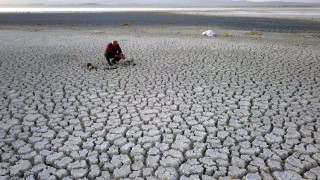 Arin Gölü, kuraklık nedeniyle yüzde 15 küçüldü
