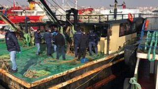 Yenikapı'da trolle kaçak avcılık yapanlara yönelik denetim yapıldı