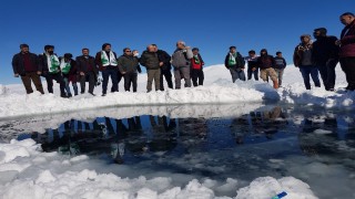 Balık Gölü'nde atlı kızak ve su altı dalışı ilgi gördü
