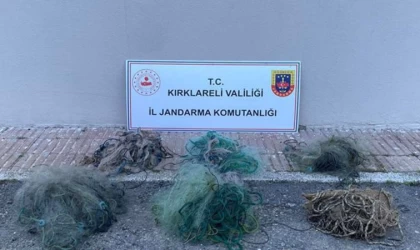 Kırklareli'nde baraj gölüne serilen ağlar ele geçirildi