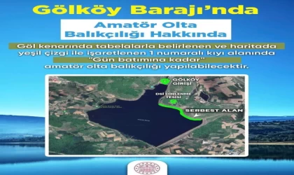 Bolu Gölköy Baraj Gölü'nde amatör olta balıkçılığı yapılabilecek